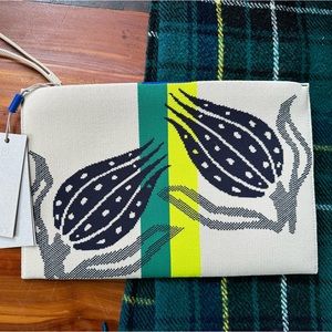 Rothy’s navy botanical essential pouch